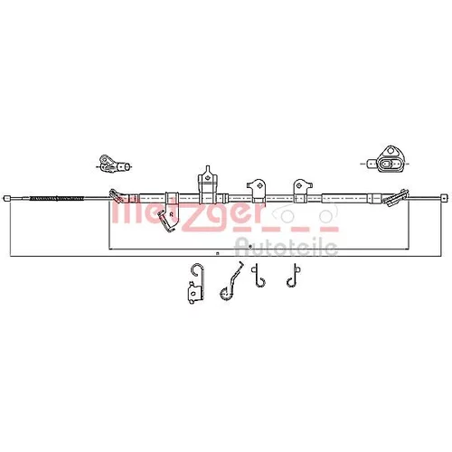 Ťažné lanko parkovacej brzdy METZGER 17.1567
