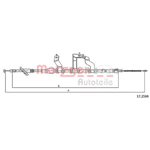 Ťažné lanko parkovacej brzdy METZGER 17.2584