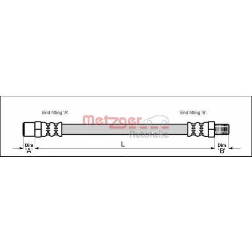 Brzdová hadica 4110333 /METZGER/