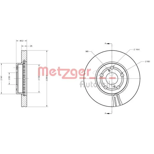 Brzdový kotúč METZGER 6110280