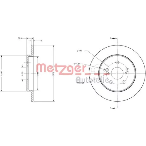 Brzdový kotúč METZGER 6110617