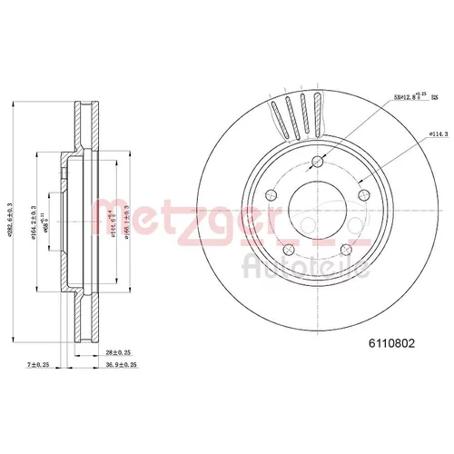 Brzdový kotúč METZGER 6110802