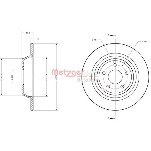 Brzdový kotúč METZGER 6110813