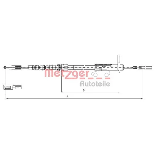 Ťažné lanko parkovacej brzdy METZGER 10.9456