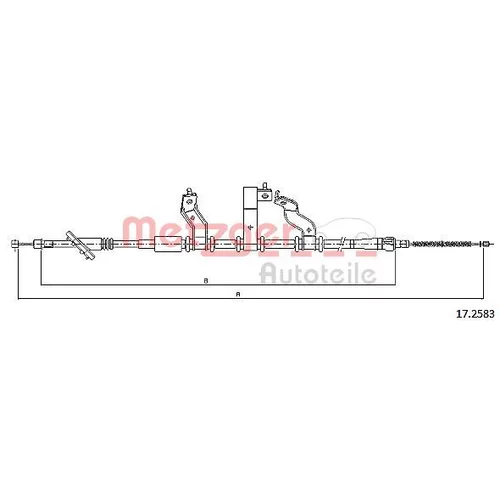 Ťažné lanko parkovacej brzdy METZGER 17.2583