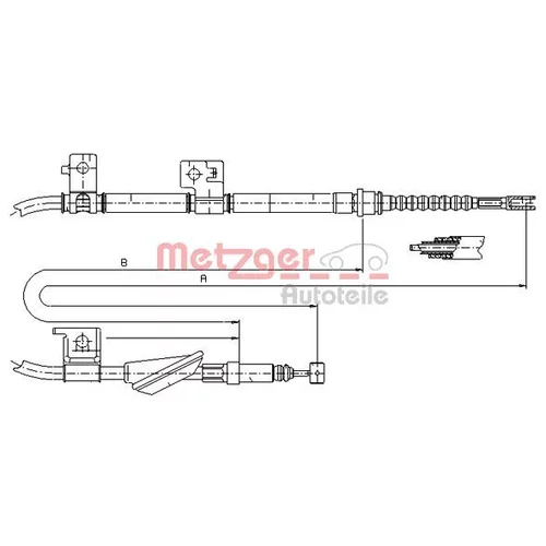 Ťažné lanko parkovacej brzdy METZGER 17.4034