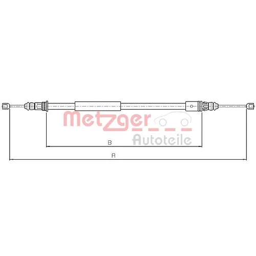 Ťažné lanko parkovacej brzdy METZGER 10.4713