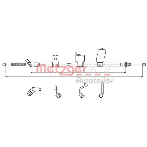 Ťažné lanko parkovacej brzdy METZGER 17.0329