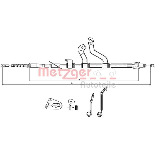 Ťažné lanko parkovacej brzdy METZGER 17.2580