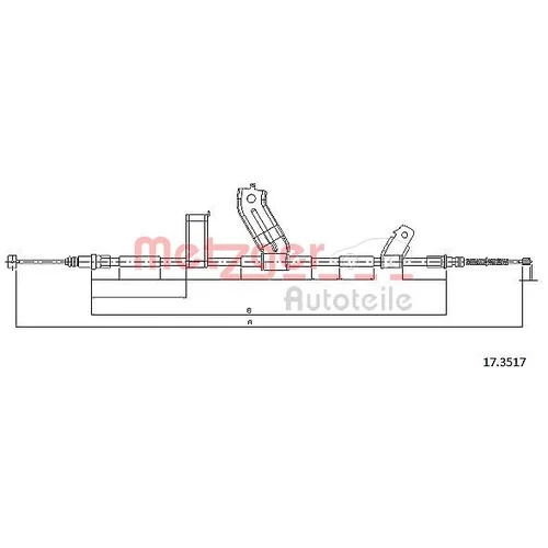Ťažné lanko parkovacej brzdy METZGER 17.3517