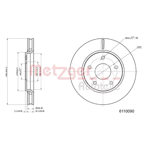 Brzdový kotúč METZGER 6110090