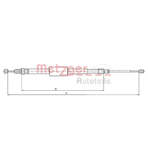 Ťažné lanko parkovacej brzdy METZGER 10.6687