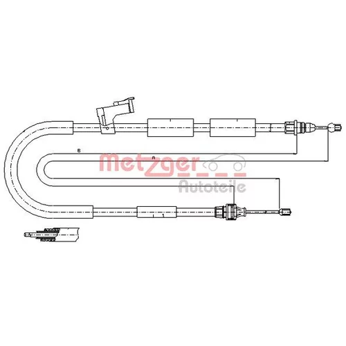 Ťažné lanko parkovacej brzdy METZGER 17.0684