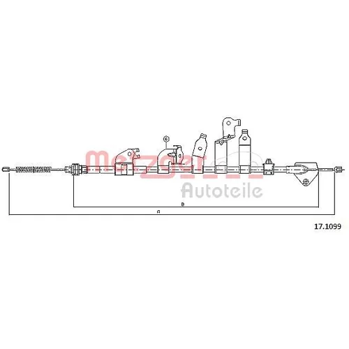 Ťažné lanko parkovacej brzdy METZGER 17.1099