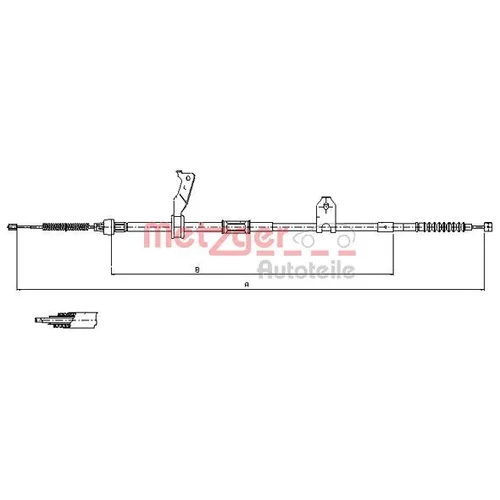 Ťažné lanko parkovacej brzdy METZGER 17.1482