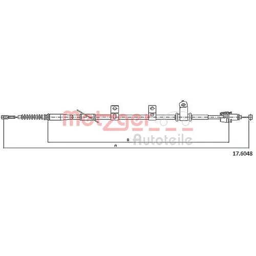 Ťažné lanko parkovacej brzdy METZGER 17.6048