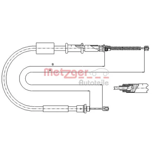 Ťažné lanko parkovacej brzdy METZGER 321.6