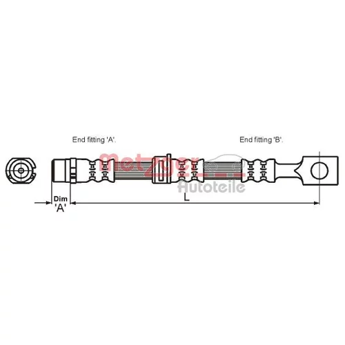 Brzdová hadica METZGER 4115194