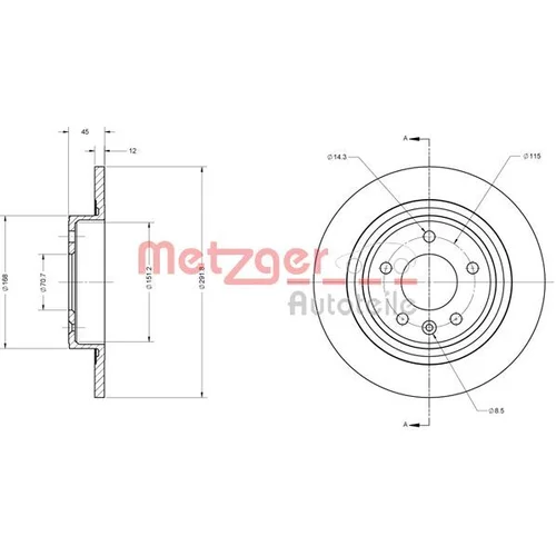 Brzdový kotúč METZGER 6110247