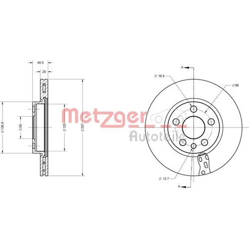 Brzdový kotúč METZGER 6110528