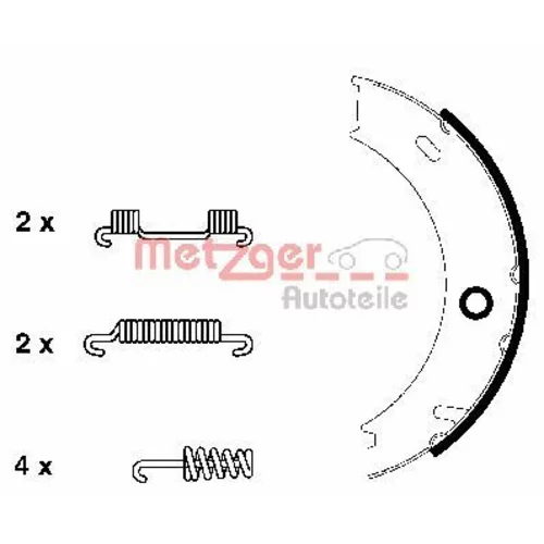 Sada brzd. čeľustí parkov. brzdy METZGER KR 956 - obr. 3