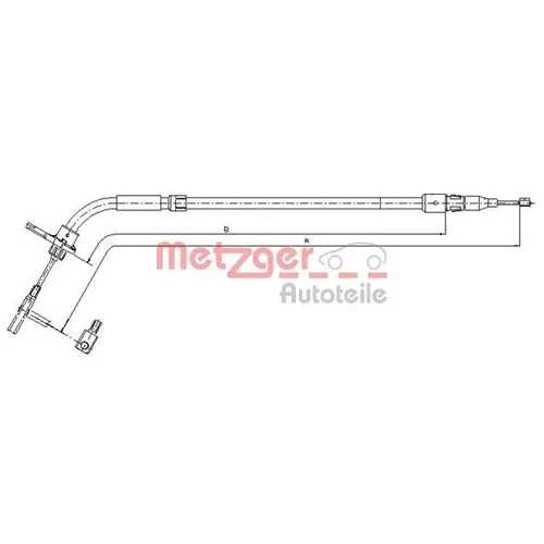 Ťažné lanko parkovacej brzdy 10.9333 /METZGER/