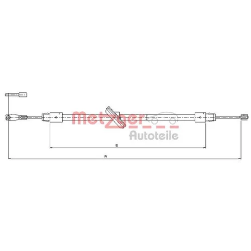 Ťažné lanko parkovacej brzdy METZGER 10.9457