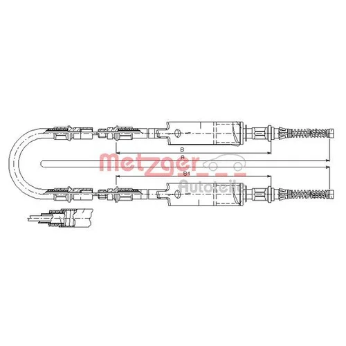 Ťažné lanko parkovacej brzdy METZGER 11.5661