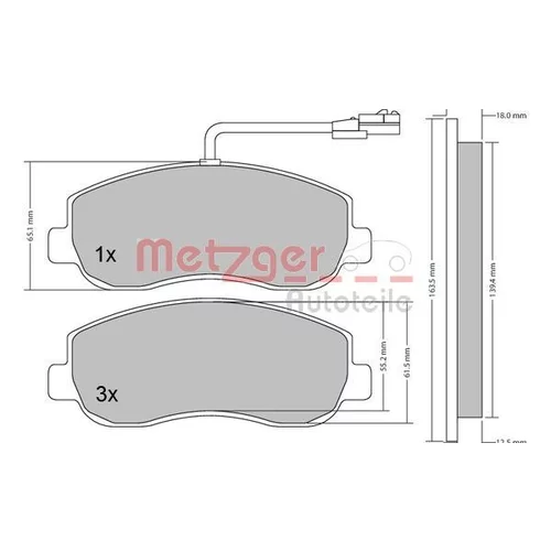 Sada brzdových platničiek kotúčovej brzdy METZGER 1170148