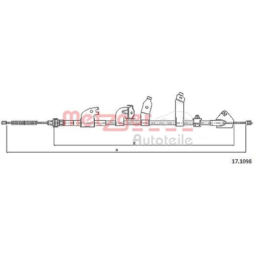 Ťažné lanko parkovacej brzdy METZGER 17.1098