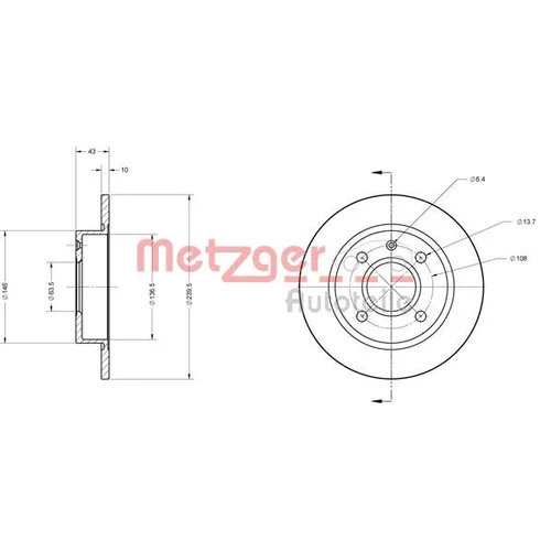 Brzdový kotúč METZGER 6110243