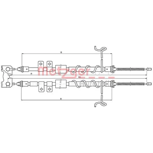 Ťažné lanko parkovacej brzdy METZGER 10.5335
