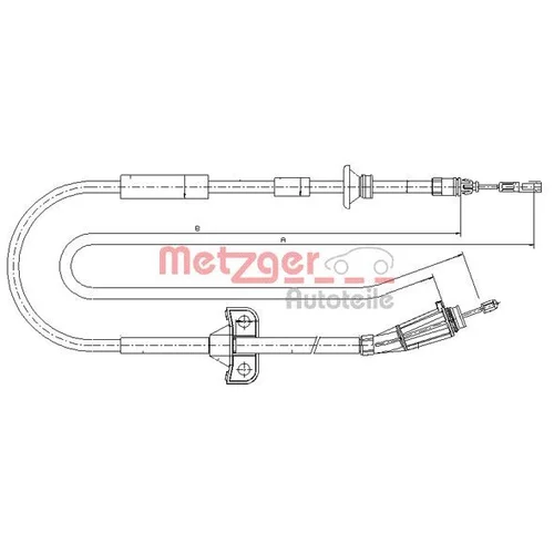 Ťažné lanko parkovacej brzdy METZGER 10.8065