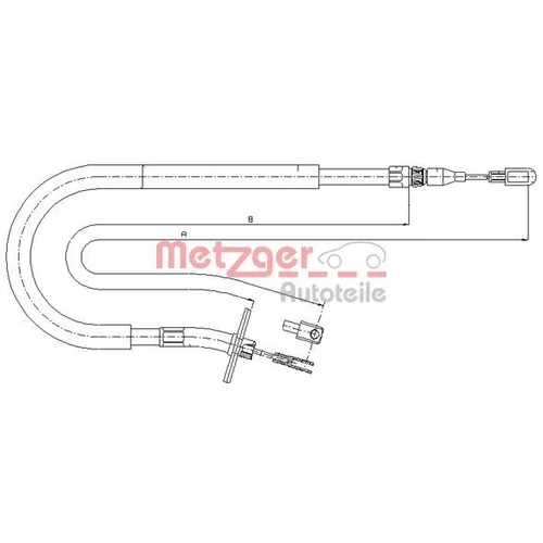 Ťažné lanko parkovacej brzdy METZGER 10.9879