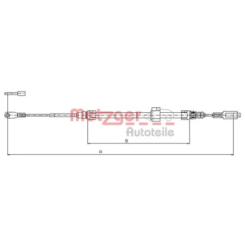Ťažné lanko parkovacej brzdy METZGER 10.9883