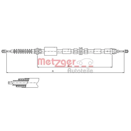 Ťažné lanko parkovacej brzdy METZGER 11.5511