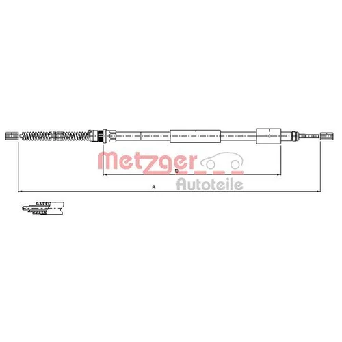 Ťažné lanko parkovacej brzdy METZGER 11.604