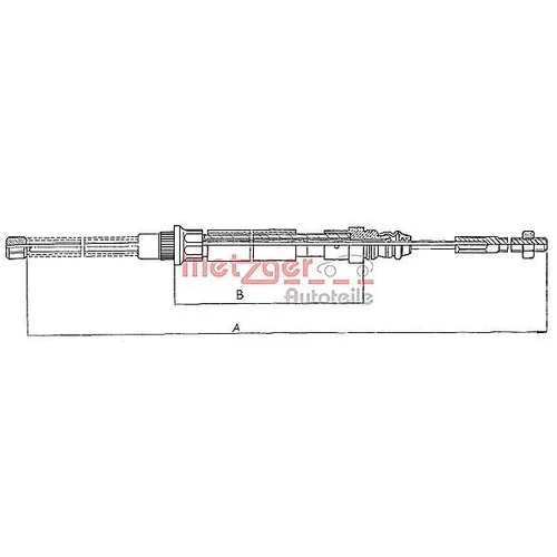 Ťažné lanko parkovacej brzdy METZGER 11.606