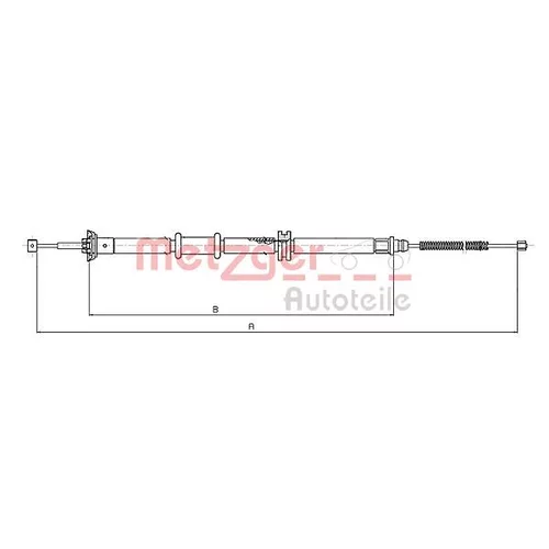 Ťažné lanko parkovacej brzdy METZGER 12.0733