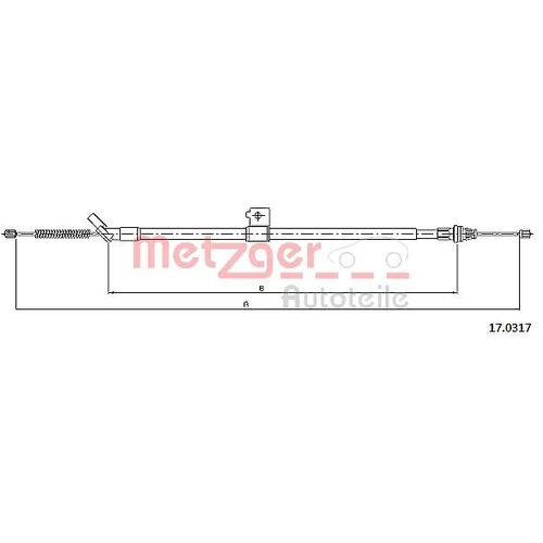 Ťažné lanko parkovacej brzdy METZGER 17.0317