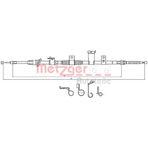 Ťažné lanko parkovacej brzdy METZGER 17.2300
