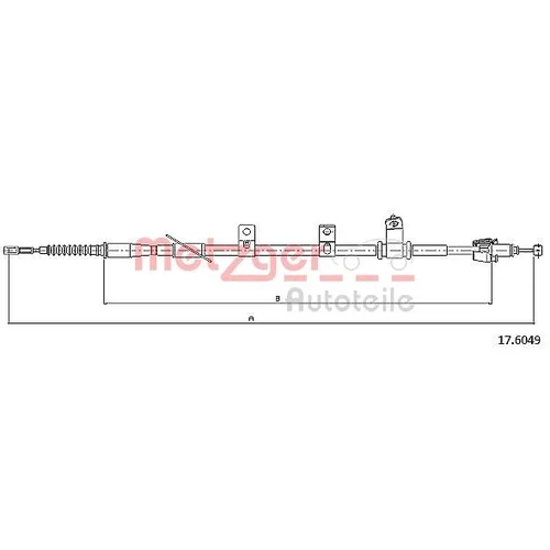 Ťažné lanko parkovacej brzdy METZGER 17.6049