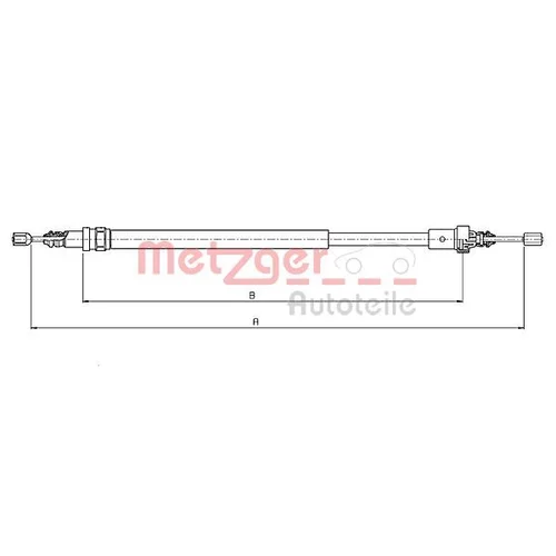 Ťažné lanko parkovacej brzdy METZGER 10.6776