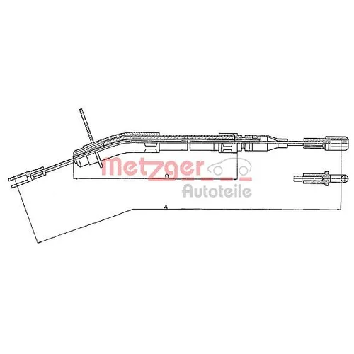 Ťažné lanko parkovacej brzdy METZGER 10.935