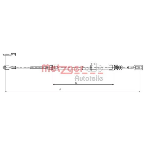 Ťažné lanko parkovacej brzdy METZGER 10.9881