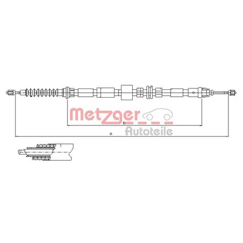 Ťažné lanko parkovacej brzdy METZGER 11.5512