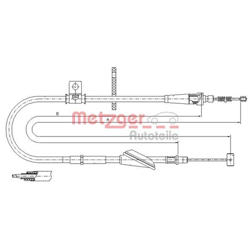 Ťažné lanko parkovacej brzdy METZGER 11.5745