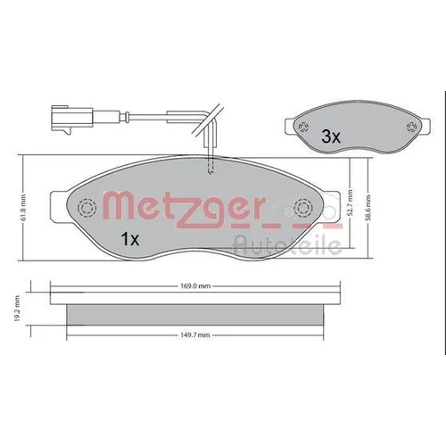 Sada brzdových platničiek kotúčovej brzdy METZGER 1170073