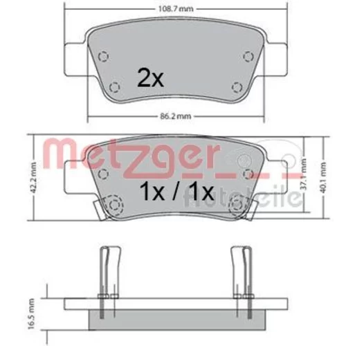 Sada brzdových platničiek kotúčovej brzdy METZGER 1170508