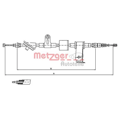 Ťažné lanko parkovacej brzdy METZGER 12.0101